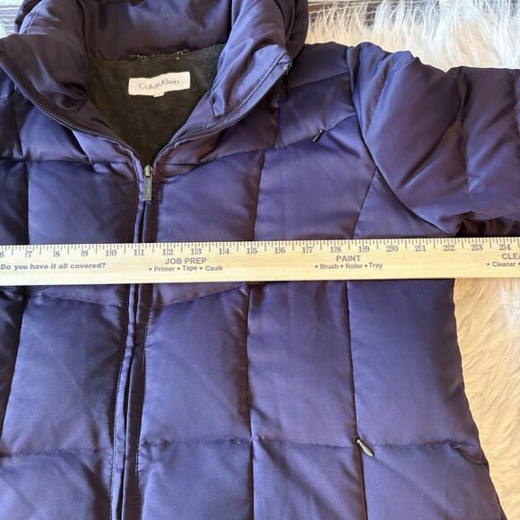 Calvin Klein Coat Down Packable Quilted‎ Purple Hooded Full Zip Puffer Jacket XL - Picture 7 of 11